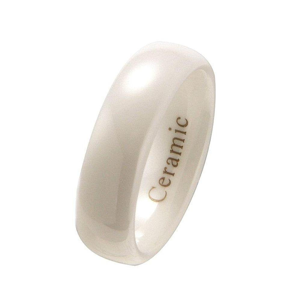 Classic White Ceramic Wedding Band High Polish Comfort Fit Ring 3,4,6,9 & 10mm