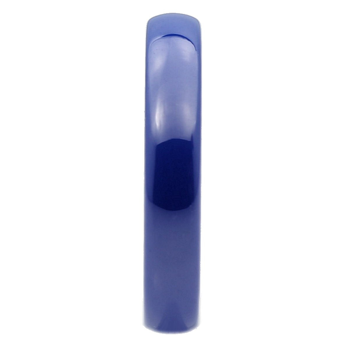 Classic Blue Ceramic Wedding Band High Polish Comfort Fit Ring Size 3 & 4mm