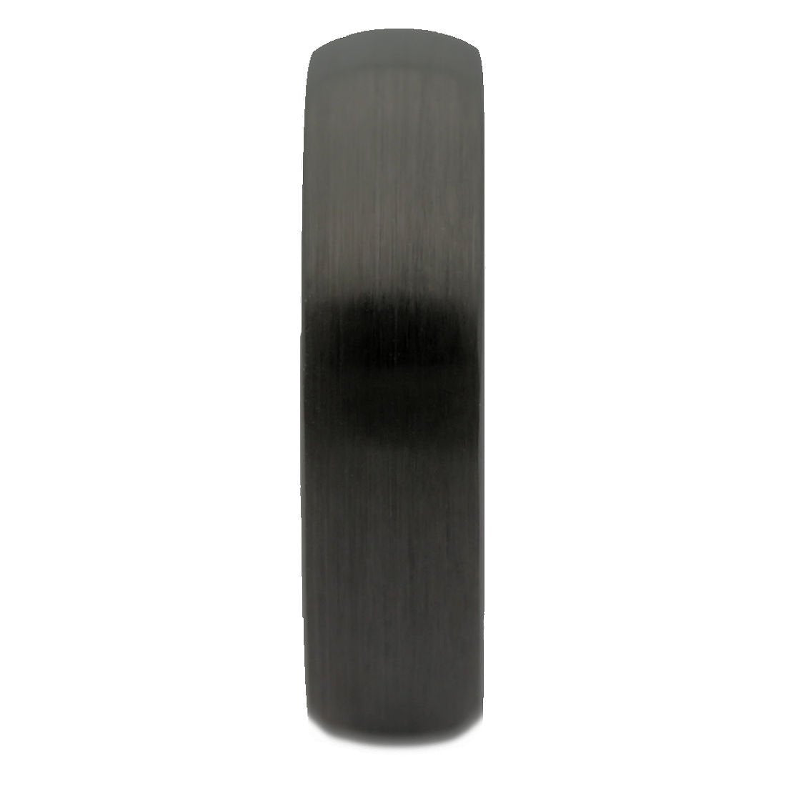 Brushed Black Ceramic Wedding Ring Classic Domed Comfort Fit Band 6mm