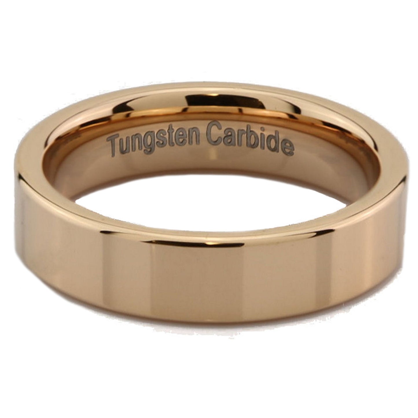 Flat Pipe Cut 5mm Tungsten Carbide Various Colors Wedding Ring