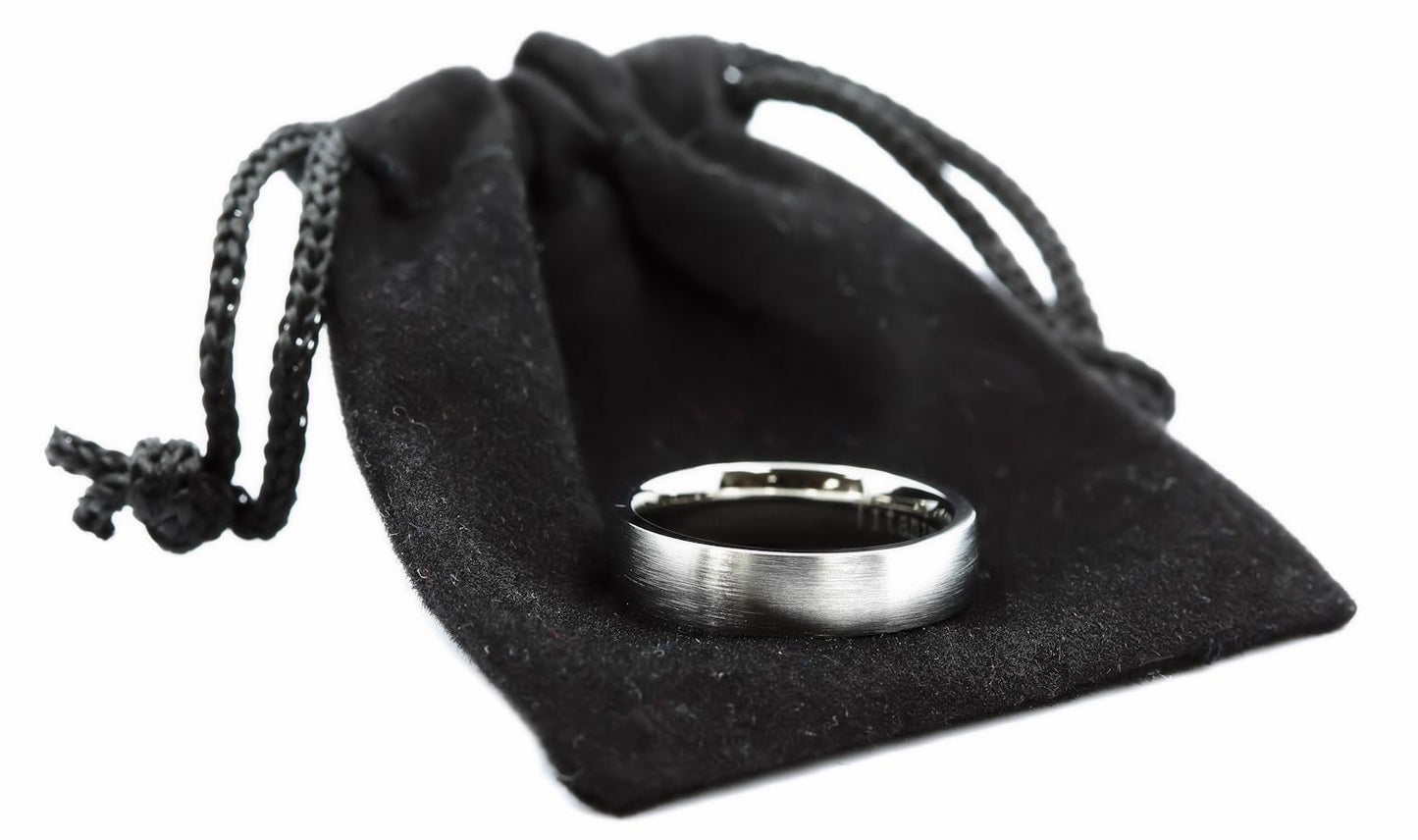 5mm or 7mm Brushed Grade 5 Titanium Comfort Fit Ring Wedding Band