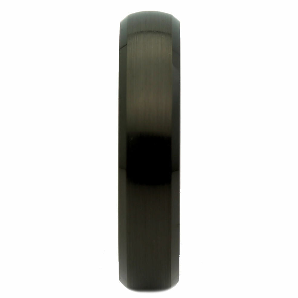 5mm Tungsten Carbide Black Plated Brushed Center and Polished Edge Ring