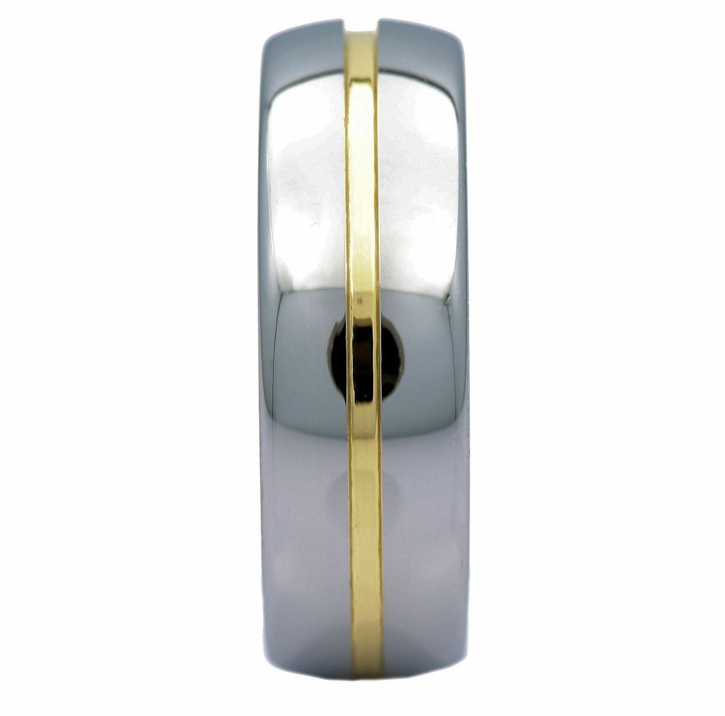 6mm or 8mm Gold Plated Center Groove Ring Tungsten Carbide High Polished Band