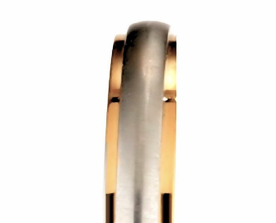 Titanium Wedding Ring 18k Gold Plated Edges Comfort Fit Band 4mm