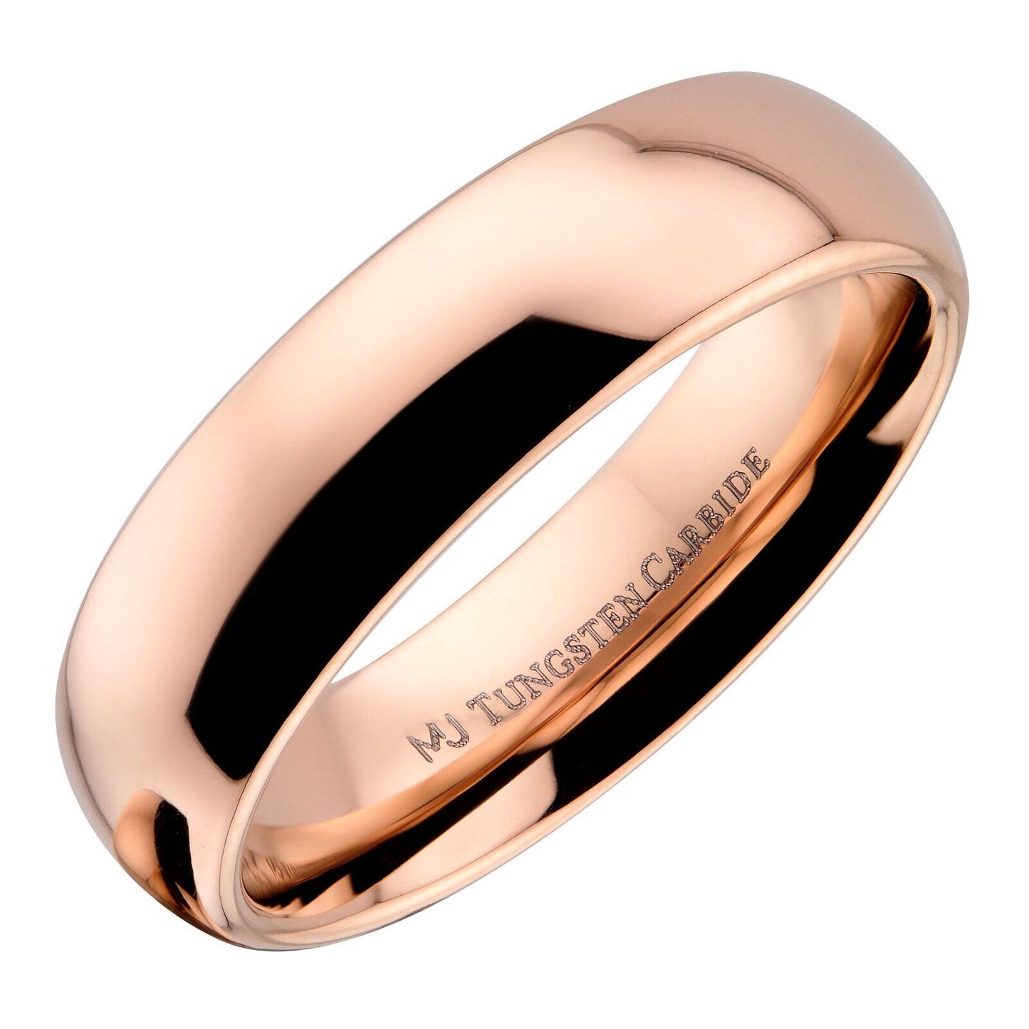 Rose Gold Plated polished Tungsten Carbide Ring Wedding Band 2mm 3mm 4mm 6mm