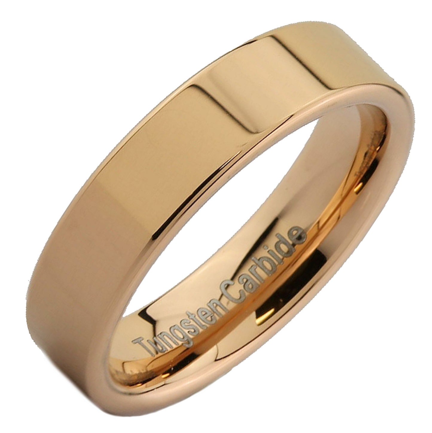 Flat Pipe Cut 5mm Tungsten Carbide Various Colors Wedding Ring
