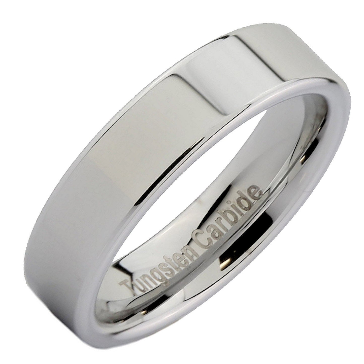 Flat Pipe Cut 5mm Tungsten Carbide Various Colors Wedding Ring