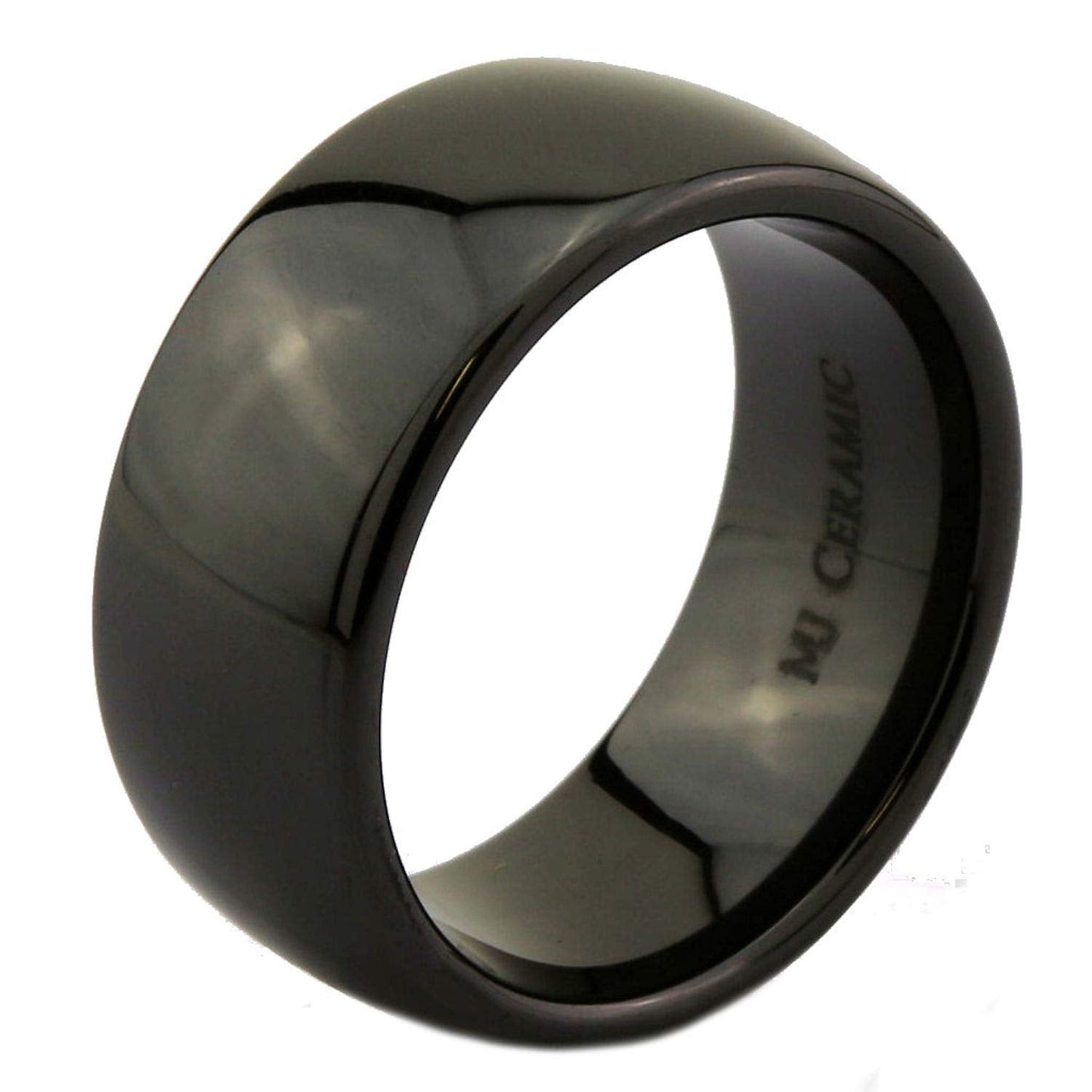 Classic Black Ceramic Wedding Band High Polish Comfort Fit Ring 3,4,6,8 &10mm