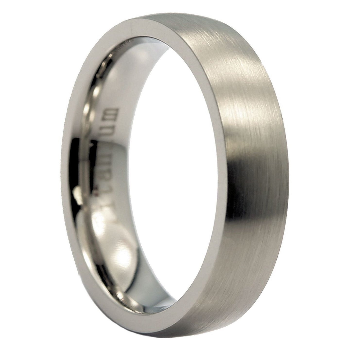 5mm or 7mm Brushed Grade 5 Titanium Comfort Fit Ring Wedding Band