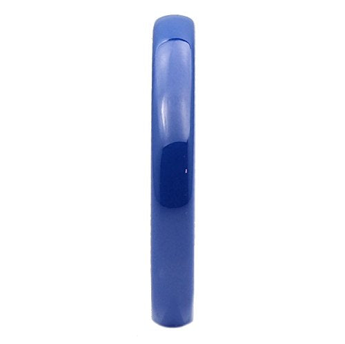 Classic Blue Ceramic Wedding Band High Polish Comfort Fit Ring Size 3 & 4mm