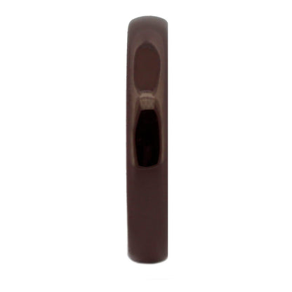 Classic Brown Ceramic Wedding Band High Polish Comfort Fit Ring Size