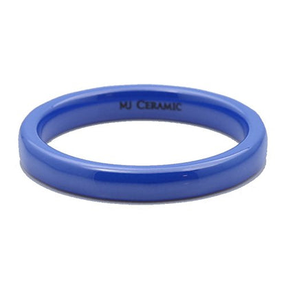 Classic Blue Ceramic Wedding Band High Polish Comfort Fit Ring Size 3 & 4mm