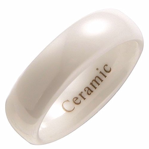 Classic White Ceramic Wedding Band High Polish Comfort Fit Ring 3,4,6,9 & 10mm