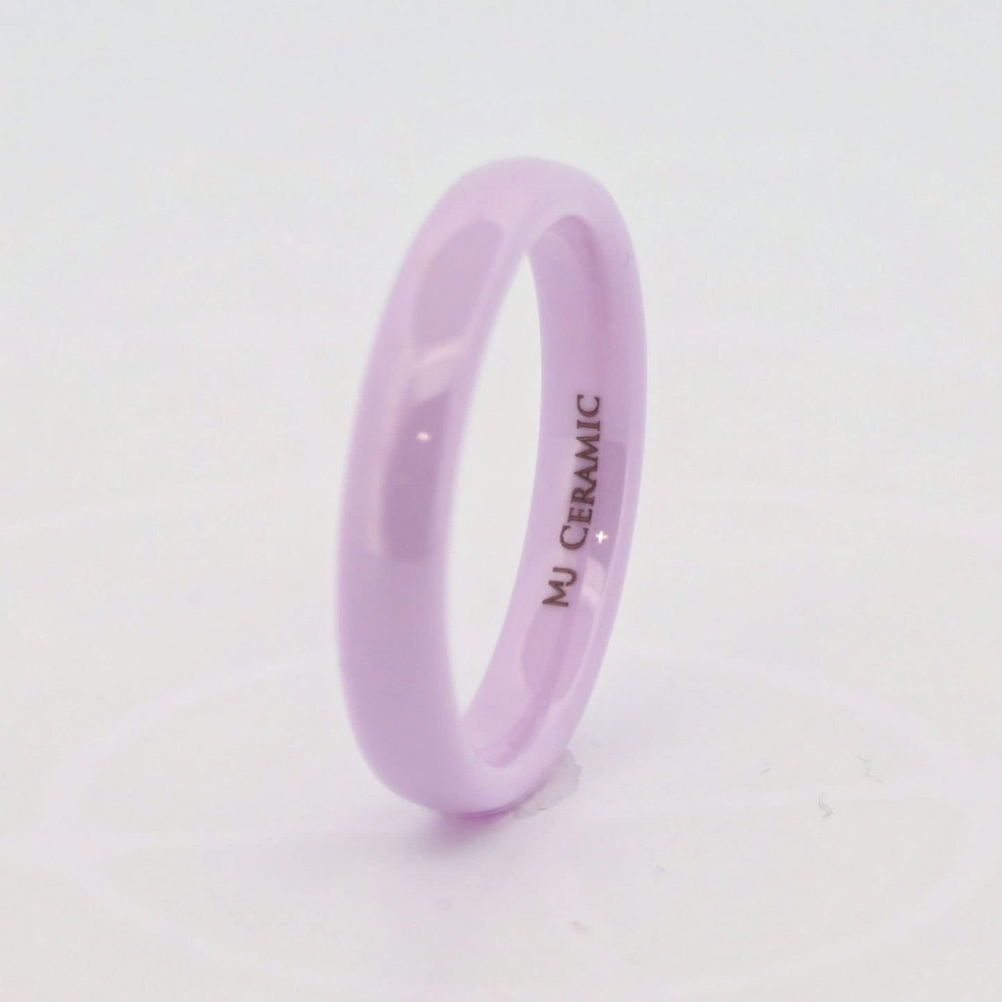 Classic Purple  Ceramic Wedding Band High Polish Comfort Fit Ring 4mm