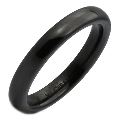Classic Black Ceramic Wedding Band High Polish Comfort Fit Ring 3,4,6,8 &10mm