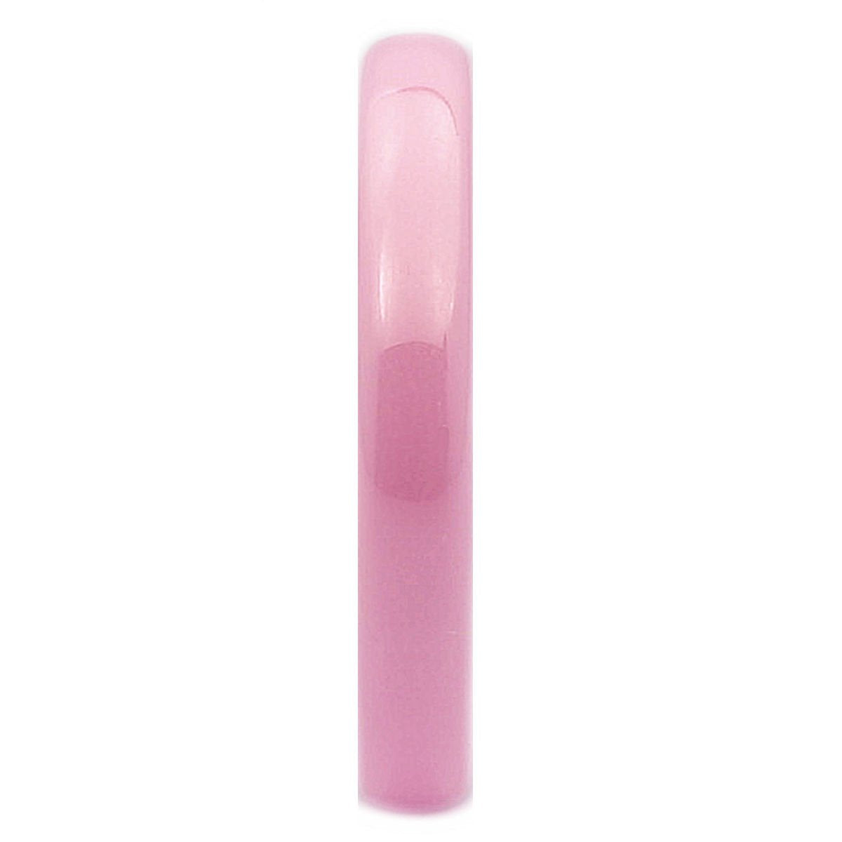 Classic Pink Ceramic Wedding Band High Polish Comfort Fit Ring 3,4,6 and 8mm