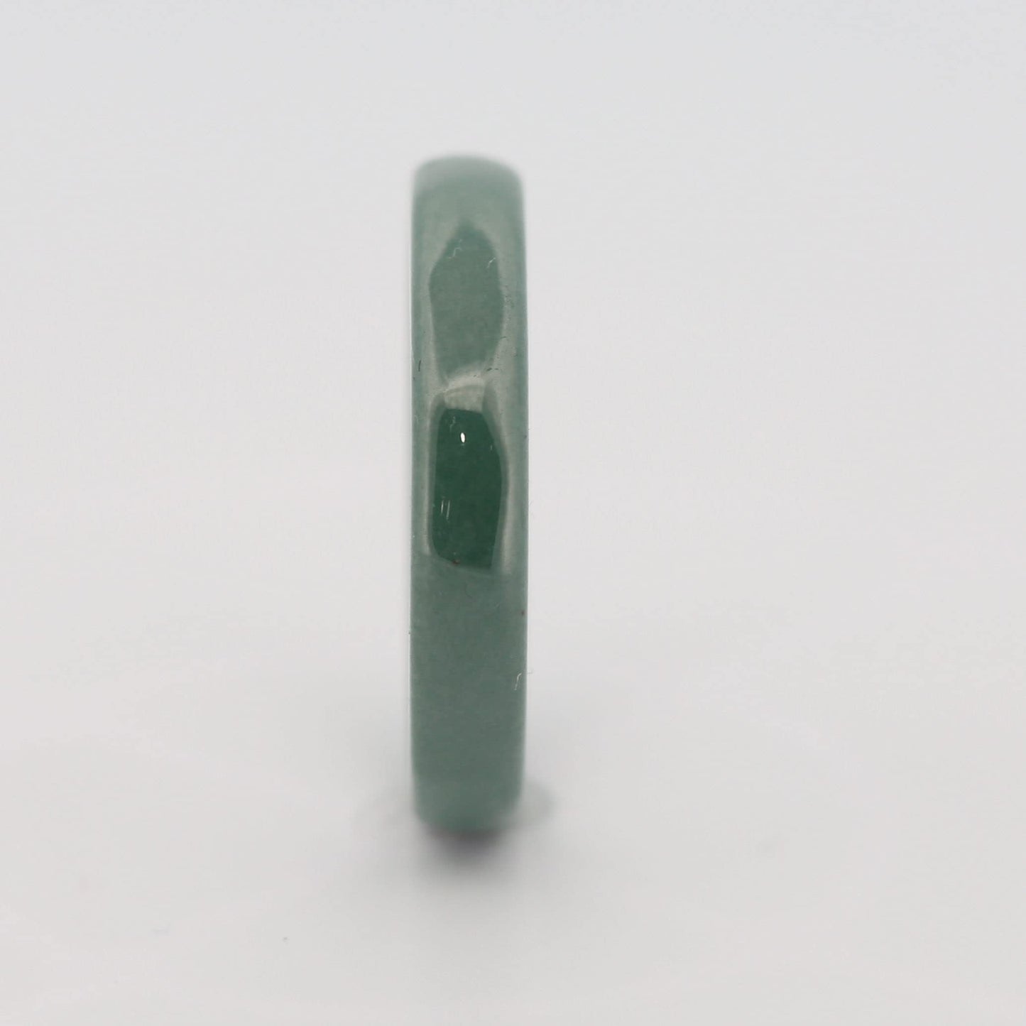 Classic Green Ceramic Wedding Band High Polish Comfort Fit Ring 4mm