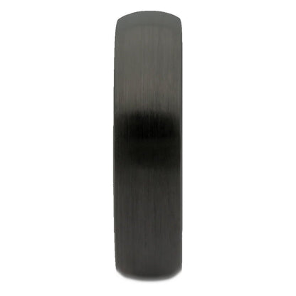 Brushed Black Ceramic Wedding Ring Classic Domed Comfort Fit Band 6mm