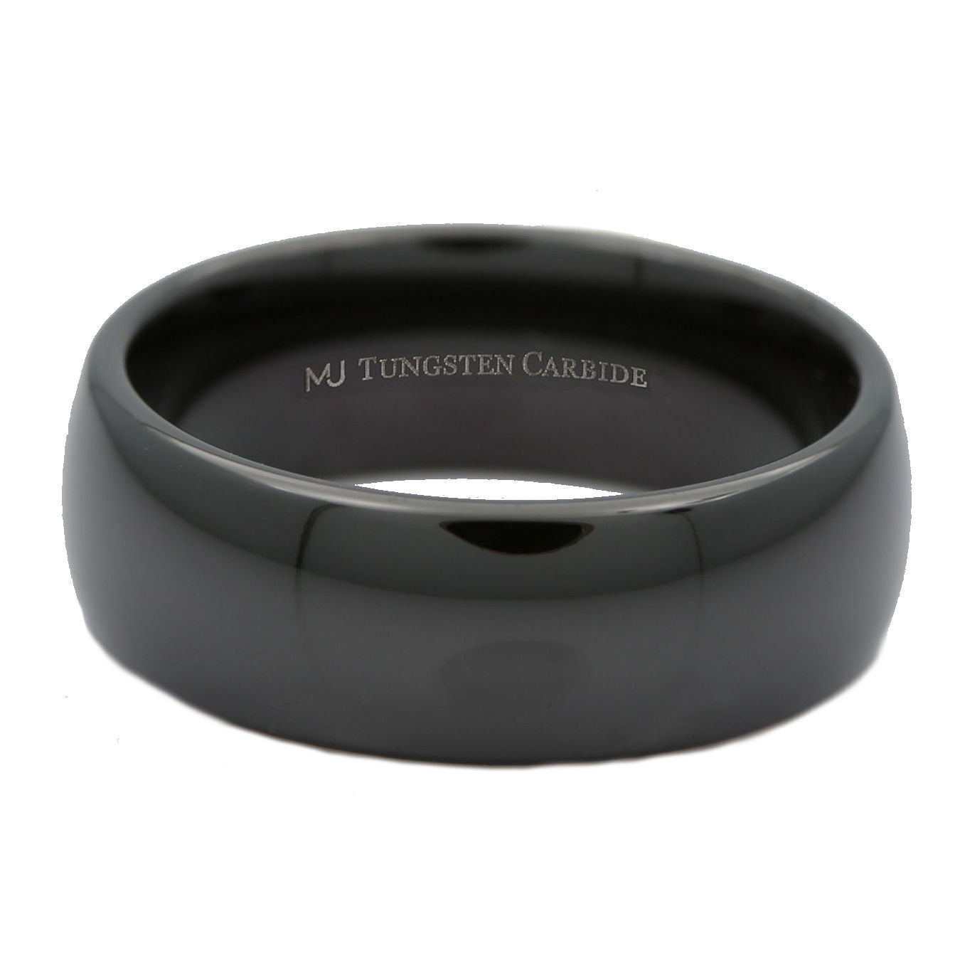 6mm or 8mm Black Plated Tungsten Carbide Wedding Band Ring