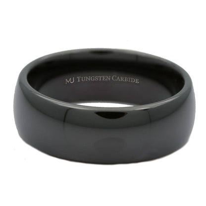 6mm or 8mm Black Plated Tungsten Carbide Wedding Band Ring