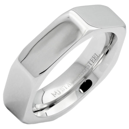Stainless Steel Black Plated or Polished Finish Nut Style Ring 4mm 6mm or 8mm