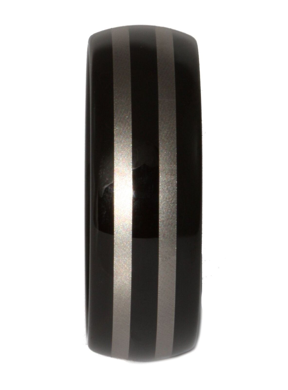 8mm Black Plated Laser Engraved Double Striped Tungsten Carbide Ring Size 6-13