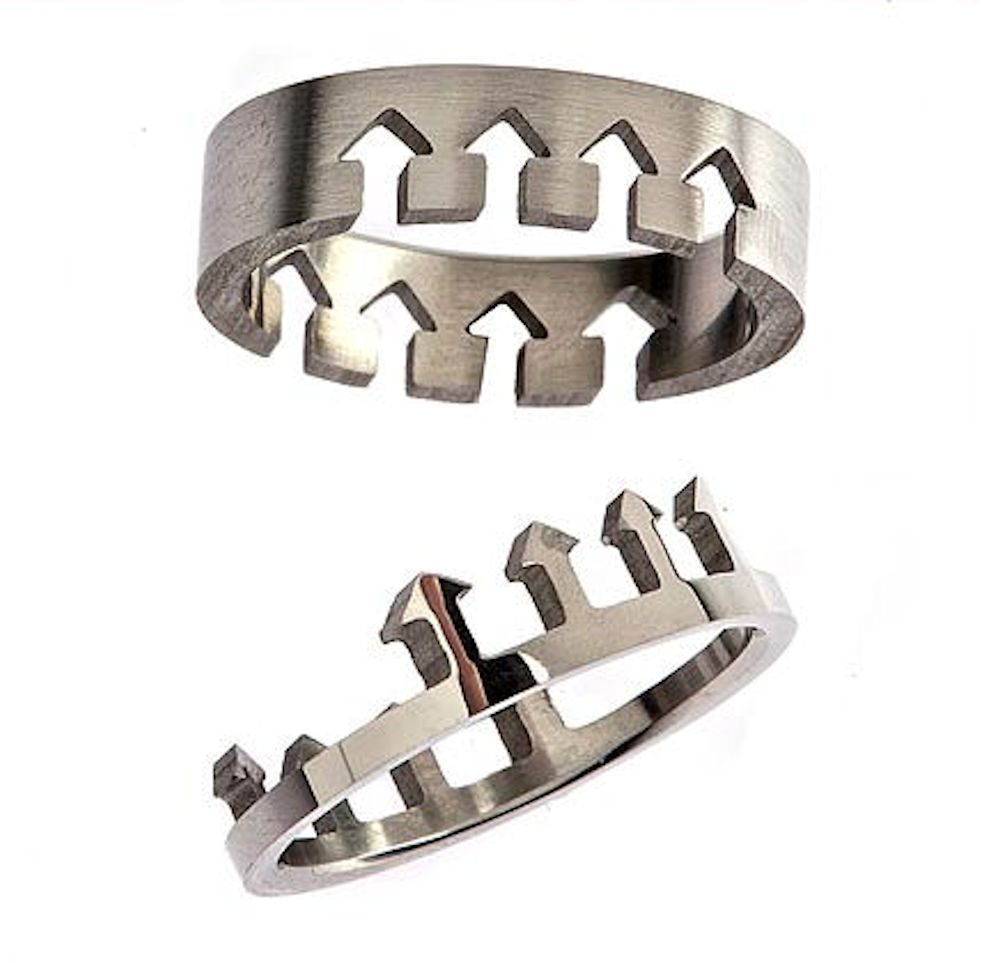 Arrows Puzzle Ring 316L Surgical Stainless Steel