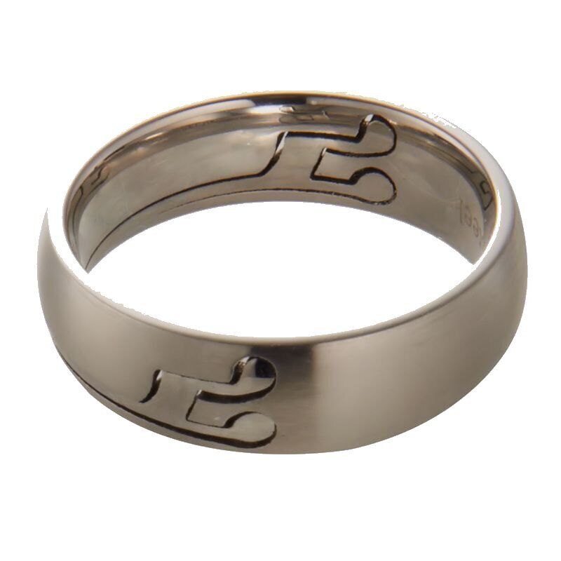 Musical Note Puzzle Ring 6mm 8mm  comfort fit 316L Surgical Stainless Steel Band