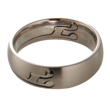 Musical Note Puzzle Ring 6mm 8mm  comfort fit 316L Surgical Stainless Steel Band