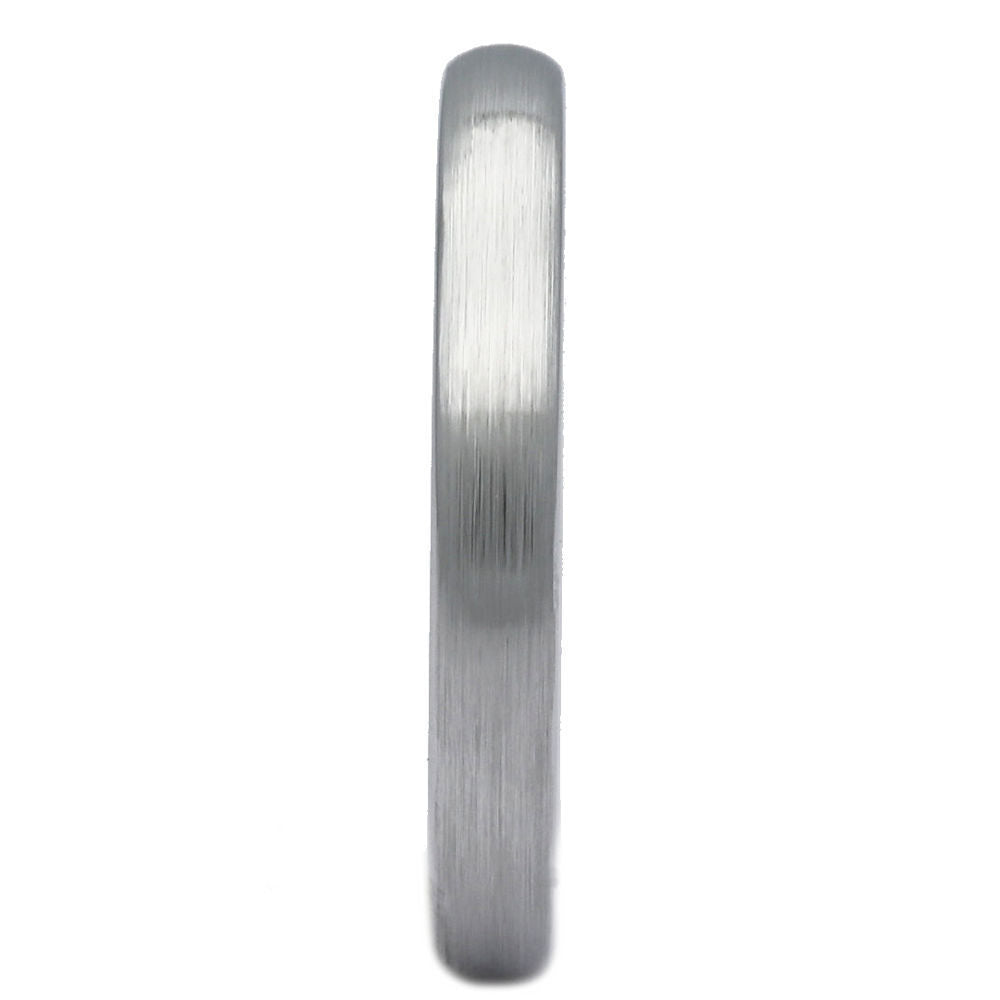 3mm or 6mm White Tungsten Carbide Brushed Domed Wedding Ring Size 10