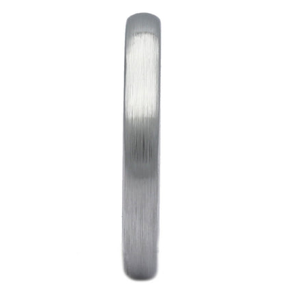 3mm or 6mm White Tungsten Carbide Brushed Domed Wedding Ring Size 10