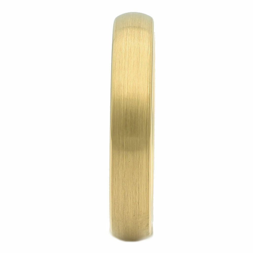 4mm or 6mm Gold Plated Brushed Tungsten Carbide Wedding Ring Half Dome Band