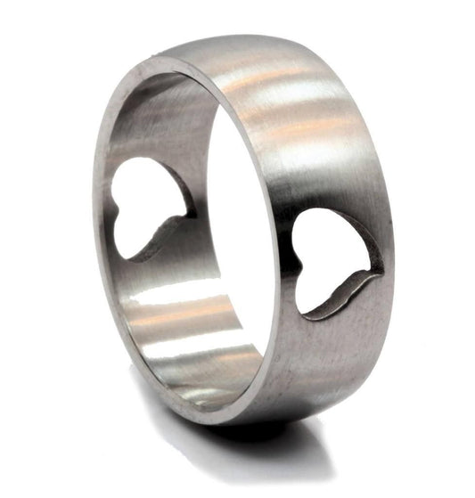 8mm Heart Cut-Out 316L Surgical Stainless Steel Ring