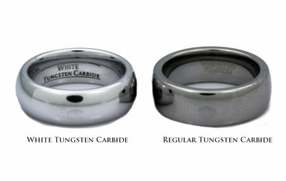 4mm White Tungsten Carbide Polished Center Tiled Wedding Band Ring