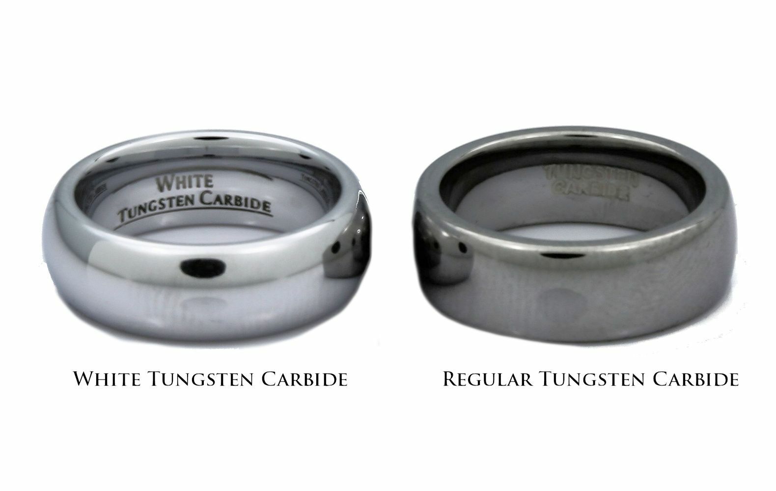 4mm White Tungsten Carbide Brush Center Flat Pipe Wedding Band Ring