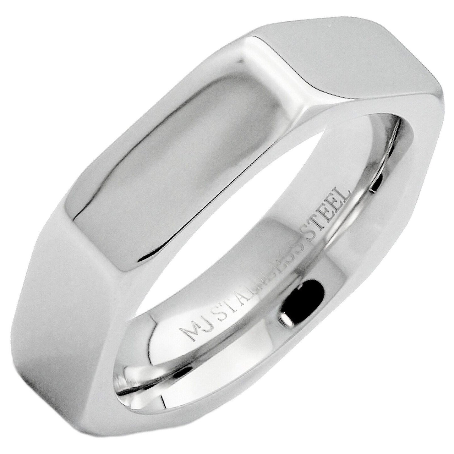 Stainless Steel Black Plated or Polished Finish Nut Style Ring 4mm 6mm or 8mm