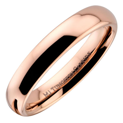 Rose Gold Plated polished Tungsten Carbide Ring Wedding Band 2mm 3mm 4mm 6mm