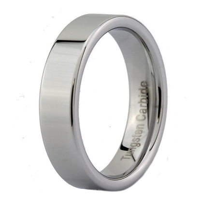Flat Pipe Cut 5mm Tungsten Carbide Various Colors Wedding Ring
