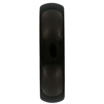 6mm or 8mm Black Plated Tungsten Carbide Wedding Band Ring