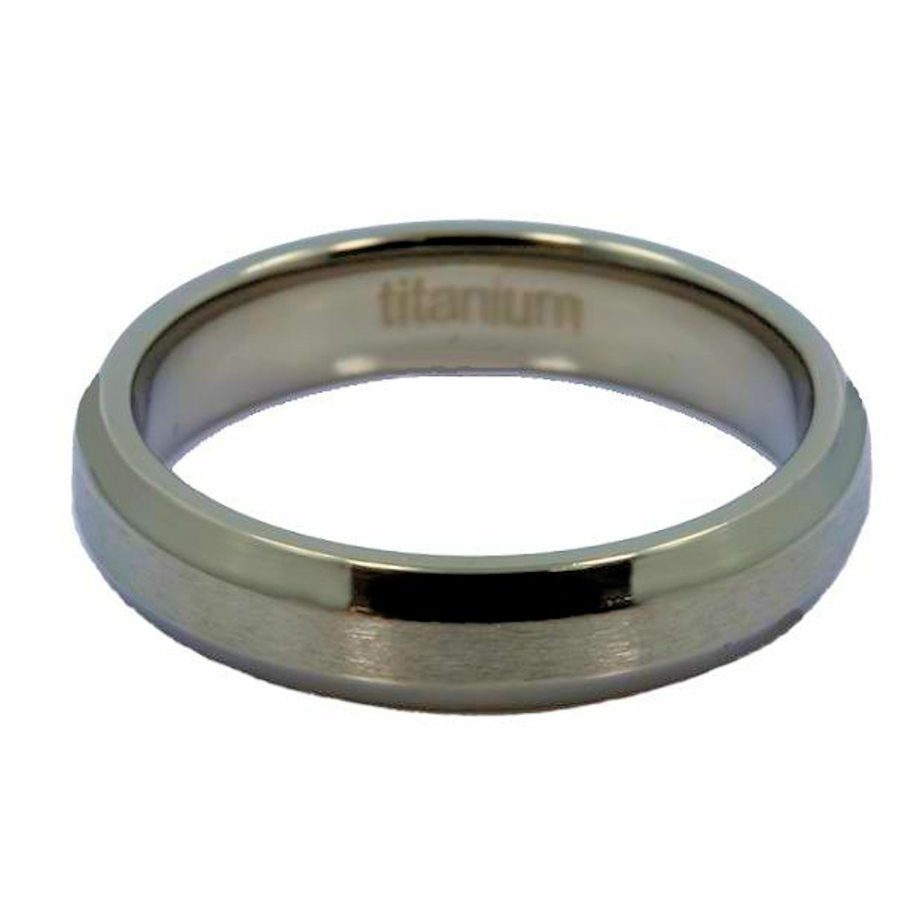 5mm Brushed Titanium Wedding Ring Comfort Fit Unisex Band