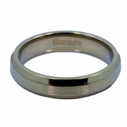 5mm Brushed Titanium Wedding Ring Comfort Fit Unisex Band