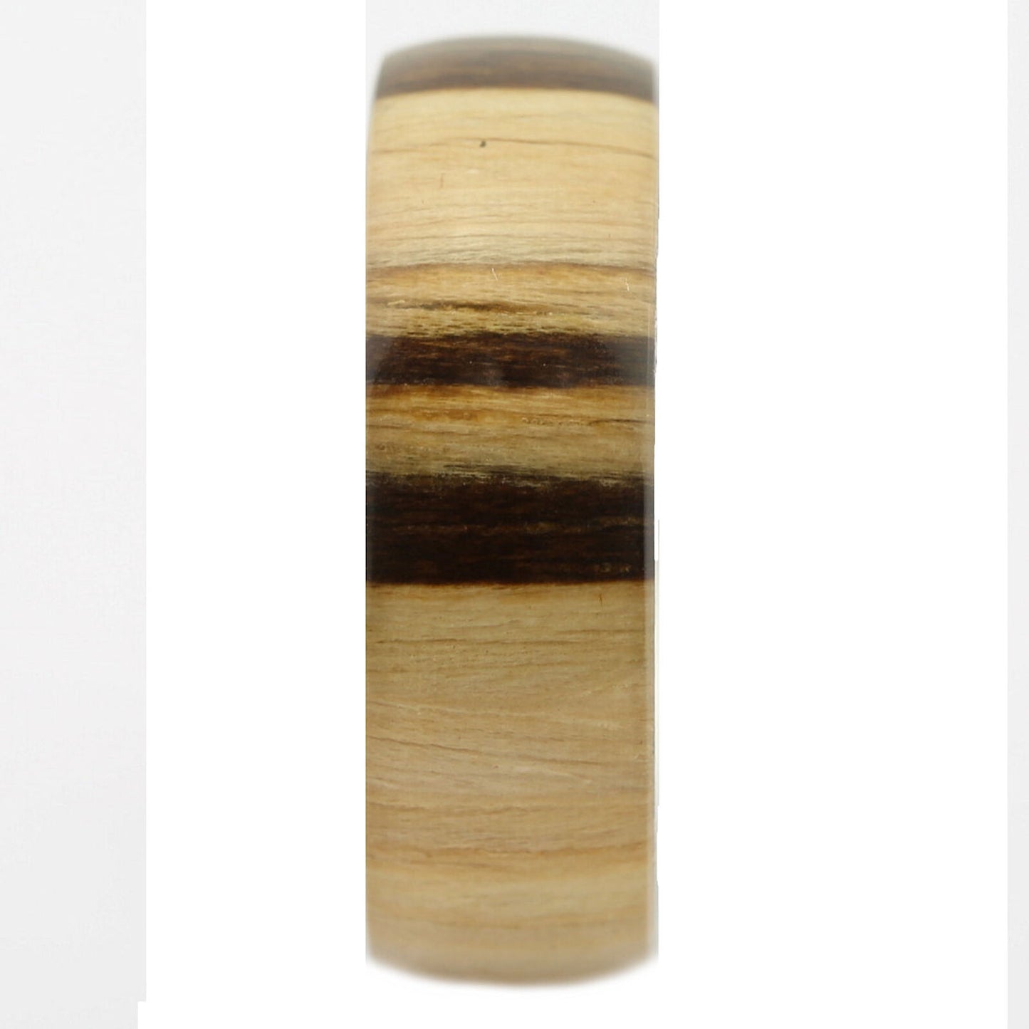 Zebra Wood Ring Polished Tungsten Carbide Comfort Fit Wedding Ring 8mm
