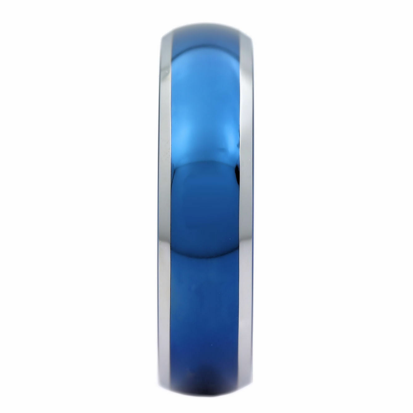 6mm Blue Plated Inside and Outside Tungsten Carbide Wedding Band Ring