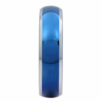 6mm Blue Plated Inside and Outside Tungsten Carbide Wedding Band Ring