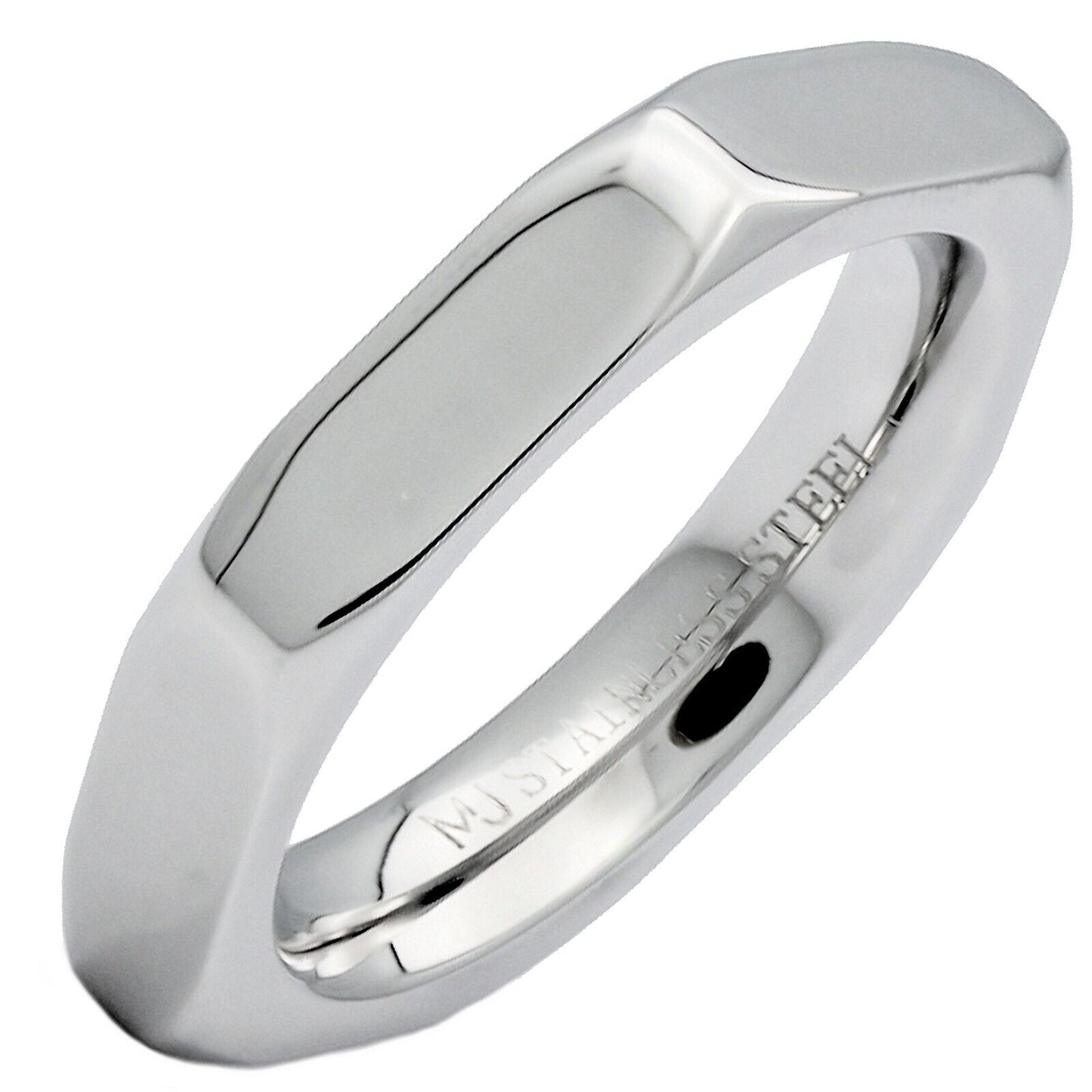 Stainless Steel Black Plated or Polished Finish Nut Style Ring 4mm 6mm or 8mm