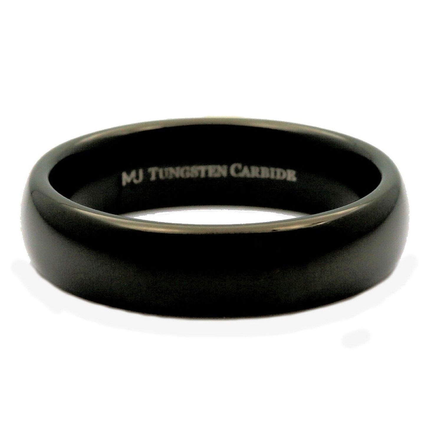 6mm or 8mm Black Plated Tungsten Carbide Wedding Band Ring
