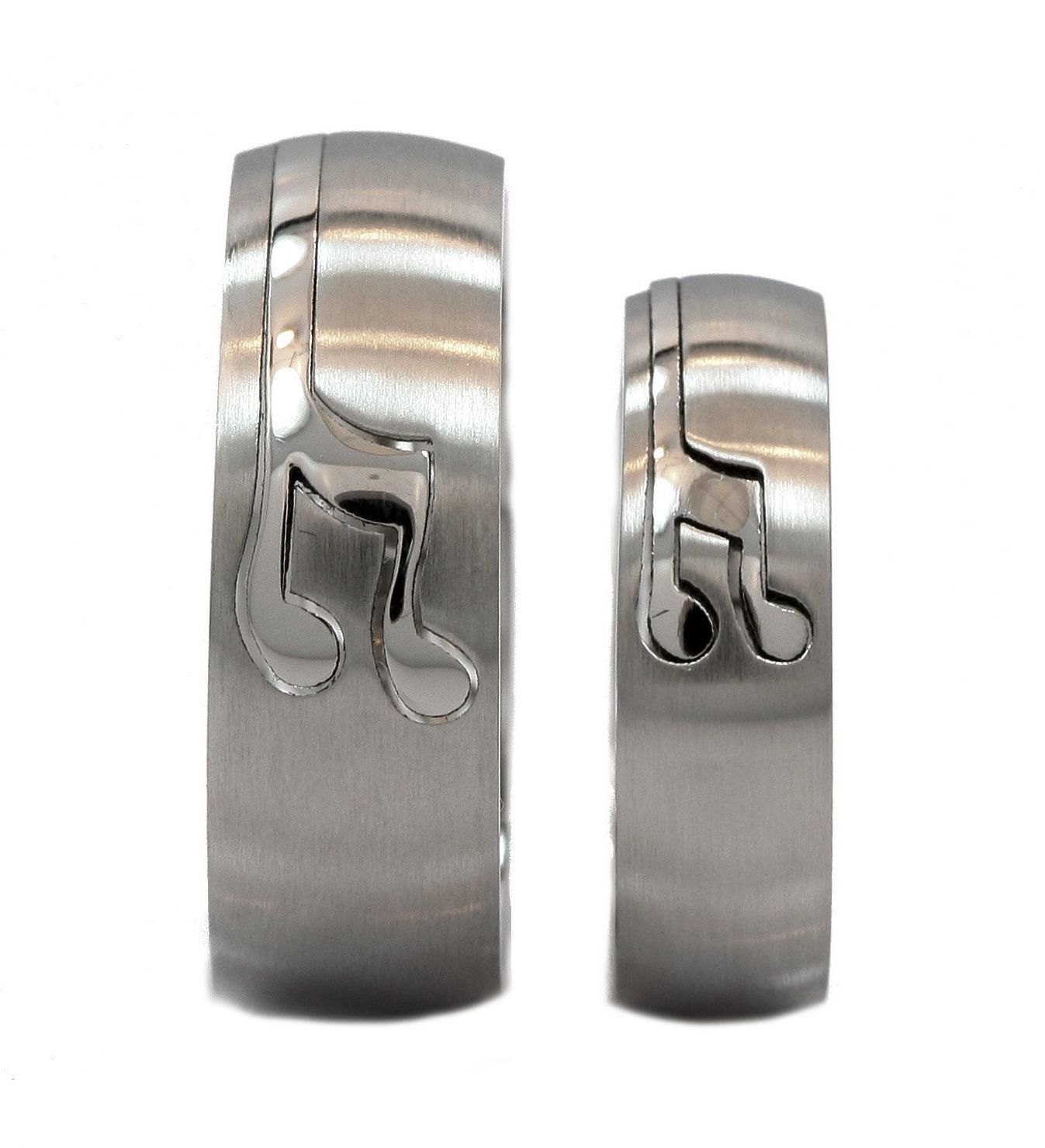 Musical Note Puzzle Ring 6mm 8mm  comfort fit 316L Surgical Stainless Steel Band