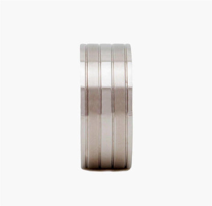 316L Surgical Grade Stainless Steel Ring 2 tone 10mm WIDE Sizes 7 - 13