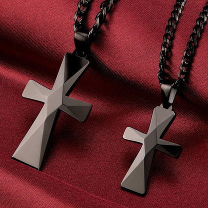 Tungsten Carbide Cross Pendants 16"-28" Stainless Steel Cuban Chain
