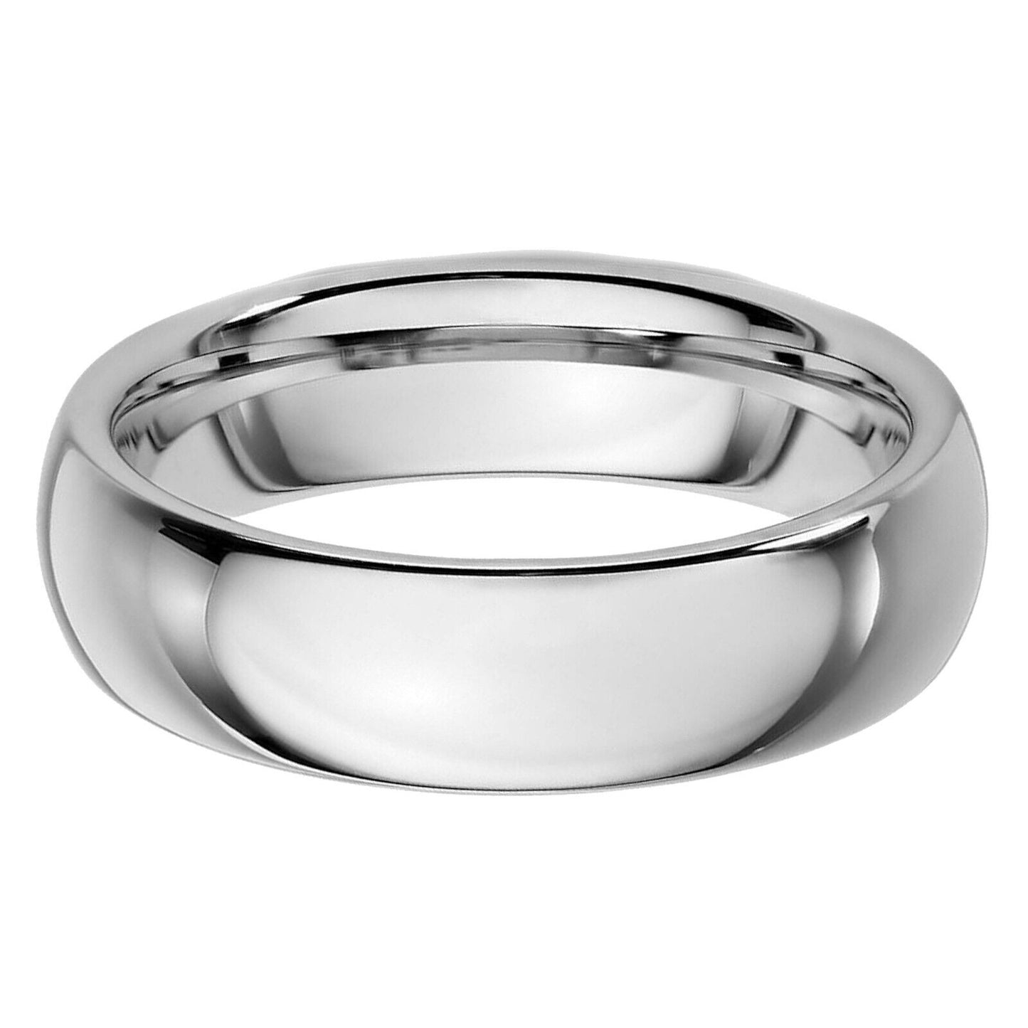 Gold, Rose Gold or Polished 4 or 6mm Stainless Steel Band Half Dome Ring